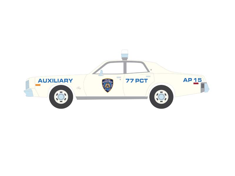 PRE-ORDER 1977 Plymouth Fury - New York City Police Department (NYPD) Auxiliary (Hot Pursuit Series 10) Diecast 1:24 Scale Model - Greenlight 85601