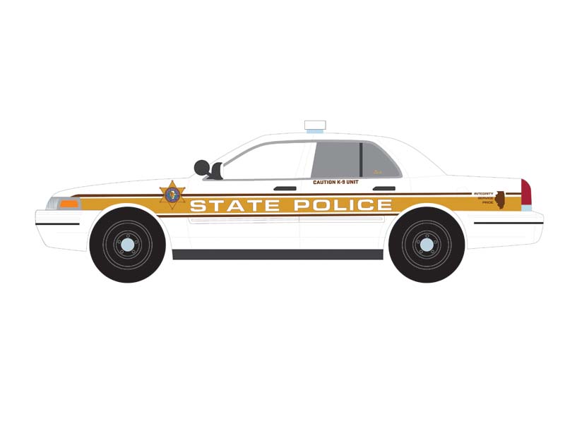 PRE-ORDER 2009 Ford Crown Victoria Police Interceptor - Illinois State Police (Hot Pursuit Series 10) Diecast 1:24 Scale Model - Greenlight 85603
