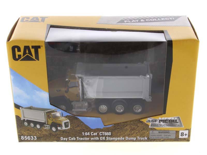 CAT Caterpillar CT660 Day Cab Tractor w/ OX Stampede Dump Truck (Play & Collect Series) 1:64 Scale Model - Diecast Masters 85633