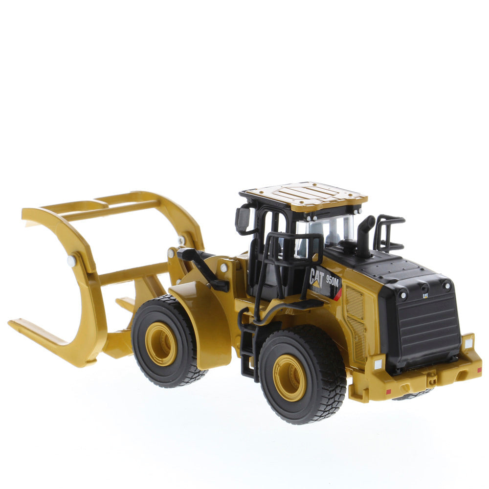 CAT Caterpillar 950 M Wheel Loader w/ Log Fork & Bucket Attachments 1:64 Scale Model - Diecast Masters 85635