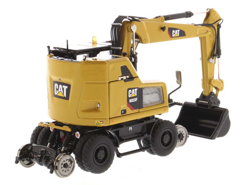 CAT Caterpillar M323F Railroad Wheeled Excavator - Cat Yellow Version (High Line Series) 1:50 Diecast Model - Diecast Masters 85662