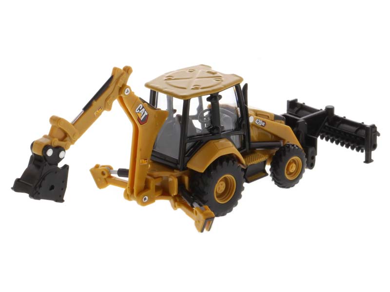 CAT Caterpillar 420 XE Backhoe Loader w/ Work Tools (Construction Metal Series) 1:64 Scale Model - Diecast Masters 85765