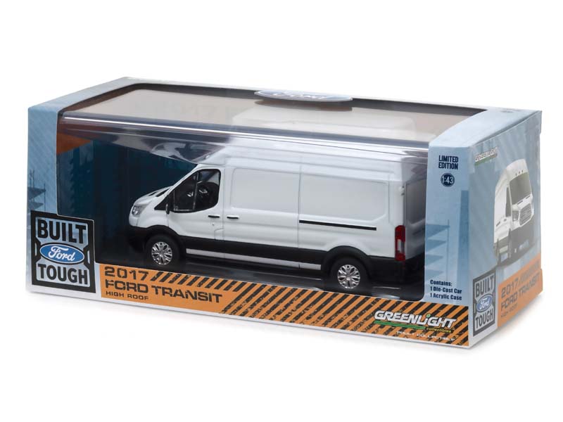 PRE-ORDER 2017 Ford Transit LWB High Roof - Oxford White Diecast 1:43 Scale Model - Greenlight 86083