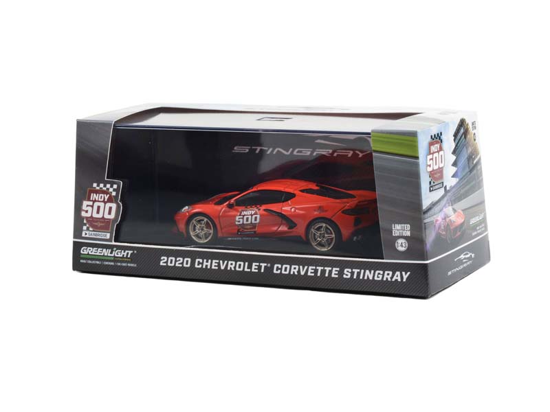 2020 Chevrolet Corvette C8 Stingray Coupe - 104th Running of the Indianapolis 500 Pace Car Diecast 1:43 Scale Model - Greenlight 86622