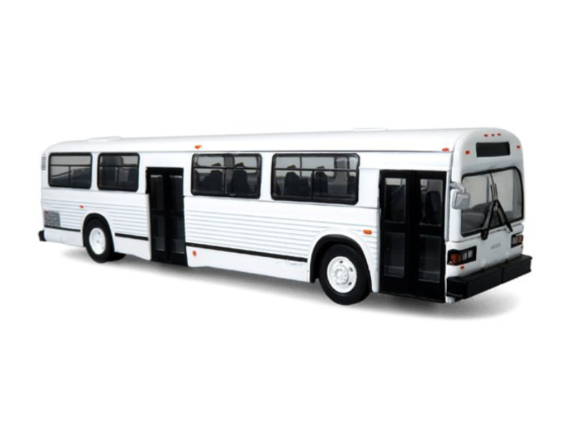 MCI Classic Transit Bus: Blank White Diecast 1:87 Scale Model - Iconic Replicas 87-0378