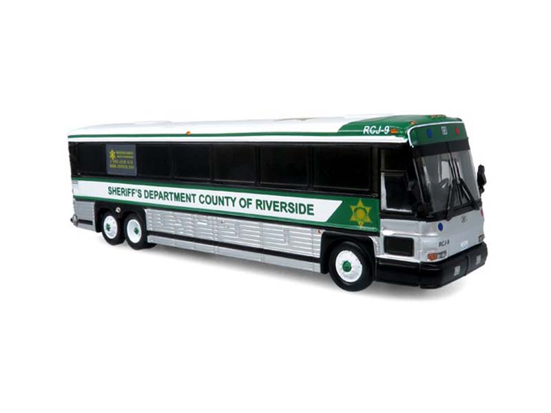 MCI D4000 Coach: Riverside County Sheriff Bus Diecast 1:87 Scale Model - Iconic Replicas 87-0482