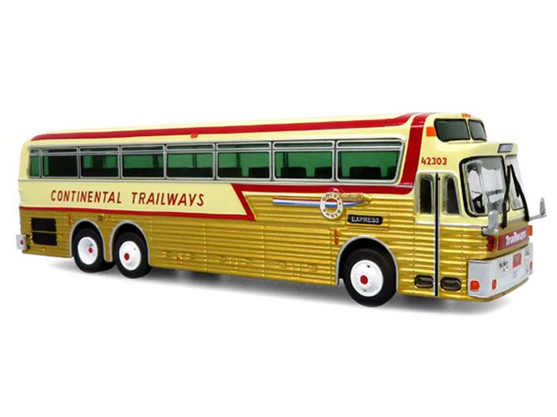 1969 Golden Eagle Model 05 Coach: Continental Trailways Diecast 1:87 Scale Model - Iconic Replicas 87-0545