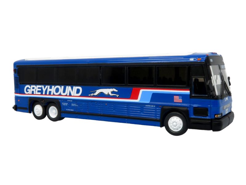 2001 MCI D4000 Coach: Greyhound Blue Diecast 1:87 Scale Model - Iconic Replicas 87-0620