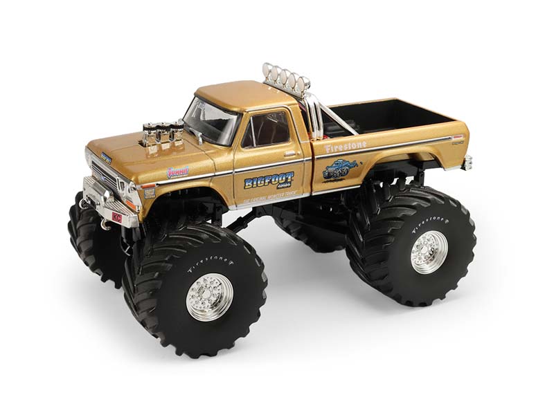 PRE-ORDER 1979 Ford F-250 Monster Truck – Gold Metallic (Kings of Crunch - Bigfoot #1 50th Anniversary) Diecast 1:43 Scale Model - Greenlight 88061
