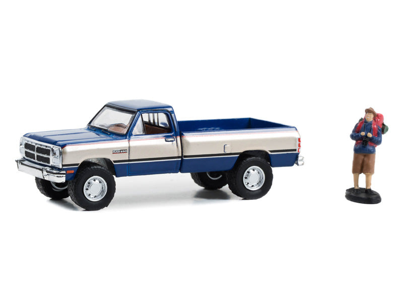 CHASE 1993 Dodge Ram Power Ram 250 w/ Backpacker (The Hobby Shop) Series 15 Diecast 1:64 Scale Model - Greenlight 97150D