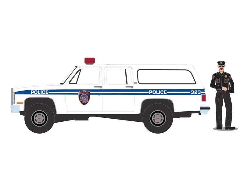 PRE-ORDER 1985 GMC Suburban 2500 – New York City Transit Police w/ Officer Figure (The Hobby Shop Series 16) Diecast 1:64 Scale Model - Greenlight 97160D
