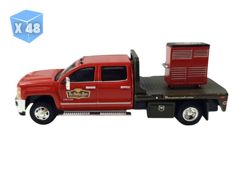 PRE-ORDER - 48 PACK 2016 Chevrolet Silverado 3500HD Dually Flatbed w/ Tool Cabinet (The Hobby Shop Series 17) Diecast 1:64 Scale Model - Greenlight 97170D