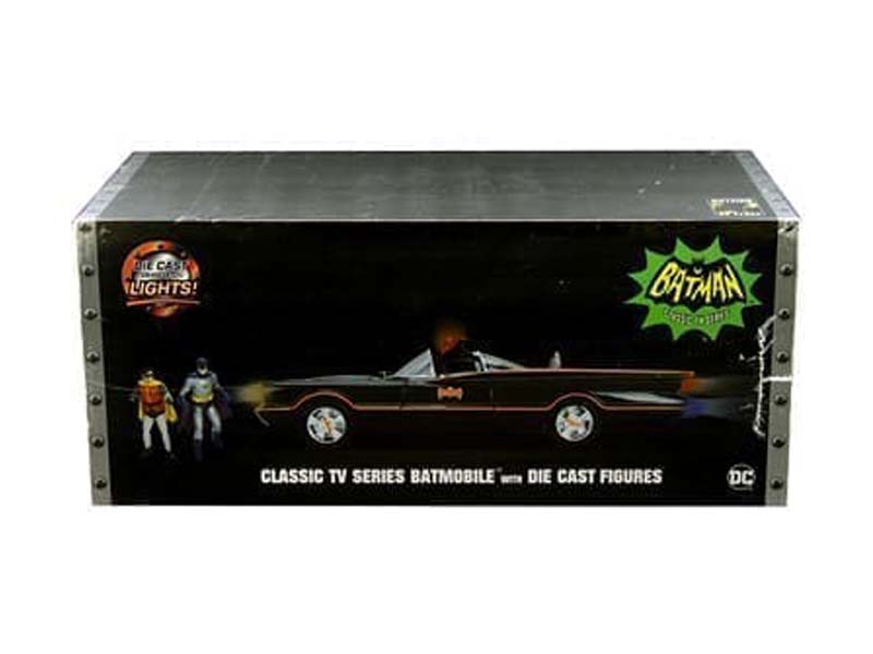 Classic TV Series Batmobile w/ Batman and Robin Die-Cast Figures – DC Comics (Hollywood Rides) Diecast 1:18 Scale Model - Jada 98625