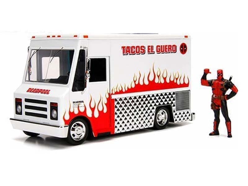 Taco Truck w/ Deadpool Figure (Hollywood Rides) Diecast 1:24 Scale Model - Jada 99730