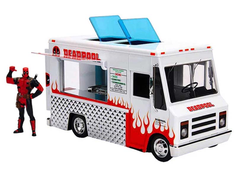 Taco Truck w/ Deadpool Figure (Hollywood Rides) Diecast 1:24 Scale Model - Jada 99730