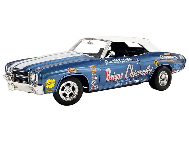 1970 Chevrolet Chevelle SS Convertible – Briggs Chevrolet – Blue w/ White Stripes (Limited 1 of 774) Diecast 1:18 Scale Model - ACME A1805522