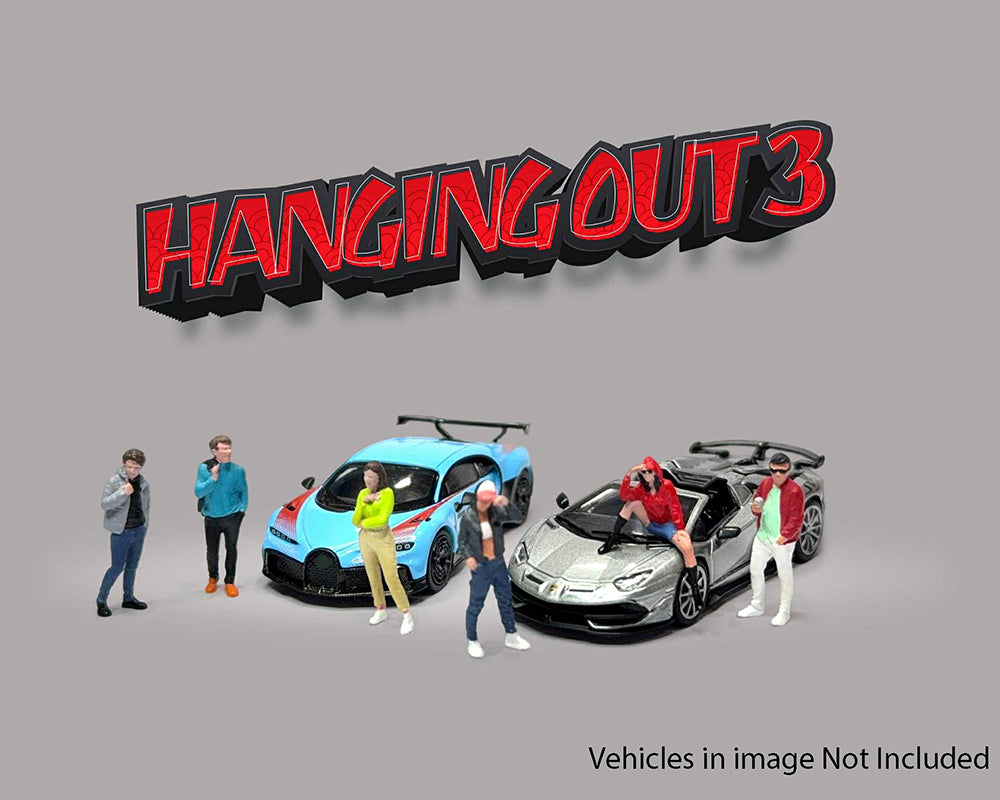 PRE-ORDER - 24 PACK Hanging Out 3 Figures Set Diecast 1:64 Scale Model - American Diorama AD2430