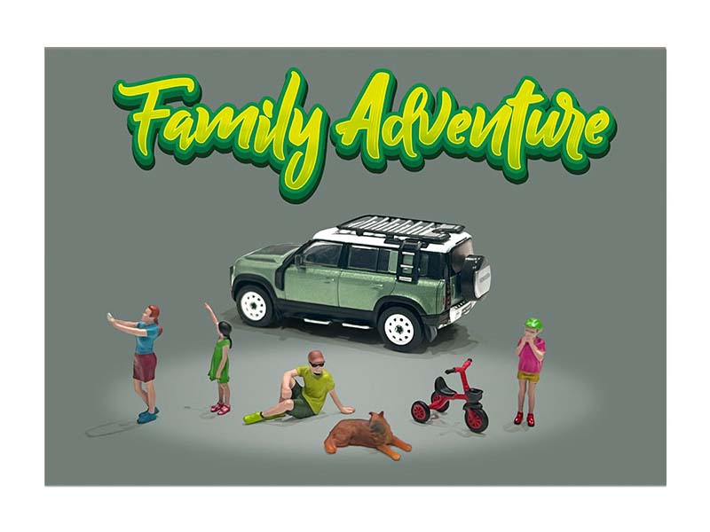 Family Adventure 6 Figure Set (MiJo Exclusives) Diecast 1:64 Scale Model - American Diorama AD76513