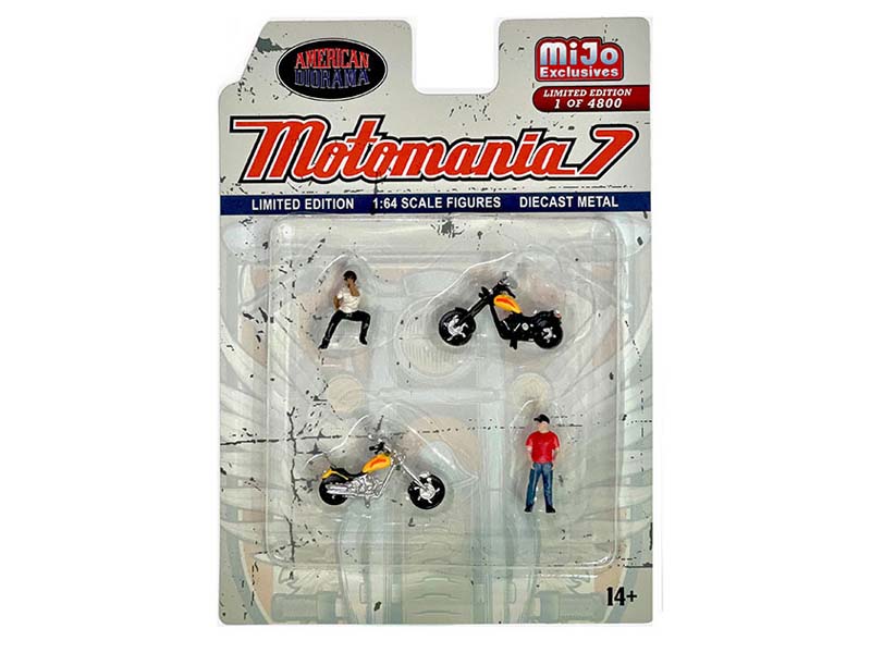 Motomania 7 Chopper Biker (MiJo Exclusives) Diecast 1:64 Scale Model - American Diorama AD76520