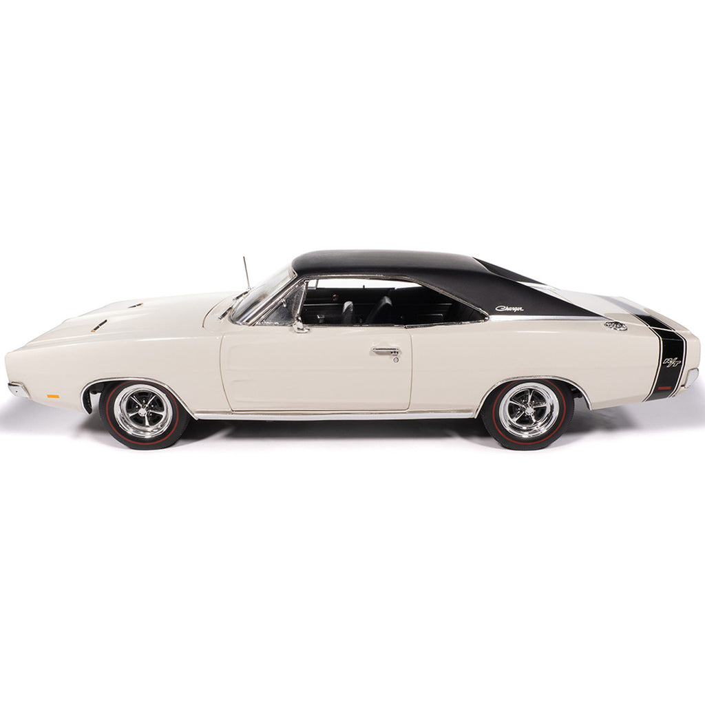 1969 Dodge Charger R/T - W1 White Diecast 1:18 Scale Model - Auto World AMM1352