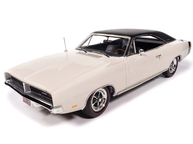1969 Dodge Charger R/T - W1 White Diecast 1:18 Scale Model - Auto World AMM1352