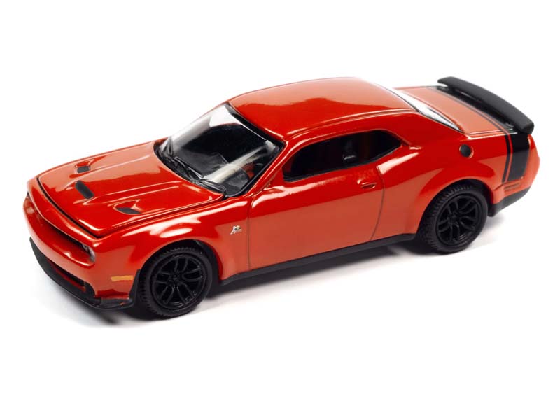 CHASE 2019 Dodge Challenger R/T Scat Pack - Tor Red w/ Black Tail Stripe (Modern Muscle) Diecast 1:64 Scale Model - Auto World AW64372A