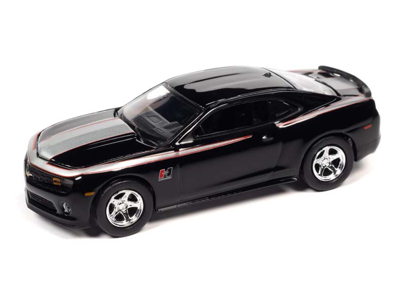 2010 Chevrolet Camaro Hurst Edition Black w/ Red and Silver Stripes (Modern Muscle) Diecast 1:64 Scale Model - Auto World AW64382B