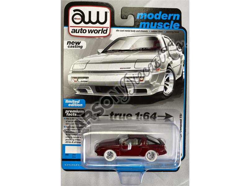 CHASE 1986 Dodge Conquest TSi White (Modern Muscle) Diecast 1:64 Scale Model - Auto World AW64382B