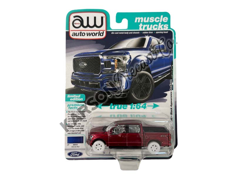 CHASE 2020 Ford F-150 FX4 Velocity Blue (Premium 2025 Release Version B) Diecast 1:64 Scale Model - Auto World AWSP188B