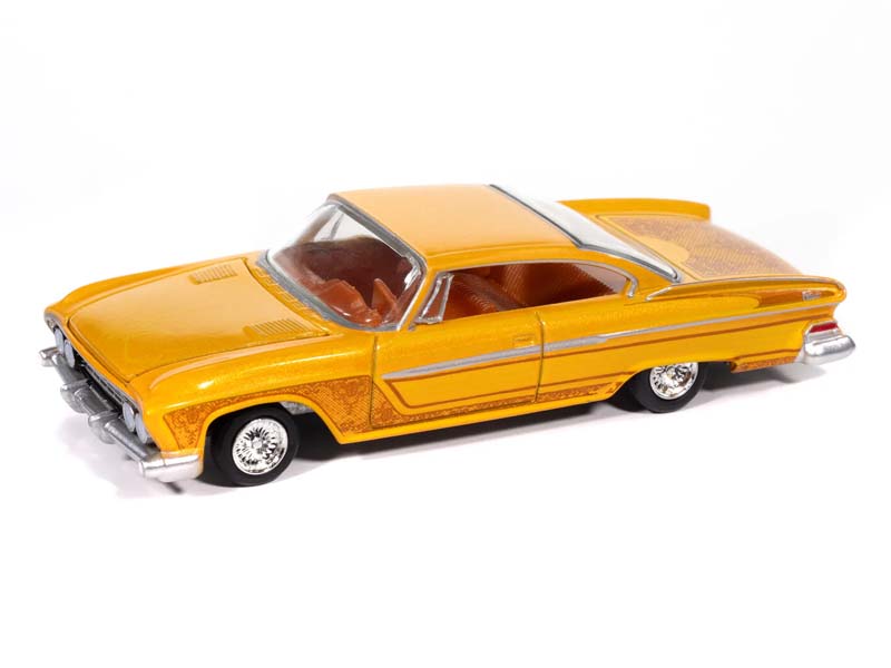 1961 Dodge Phoenix Lowrider Mango Smoothie Metallic w/ Lowrider Graphics Diecast 1:64 Scale Model - Auto World AWSP195A