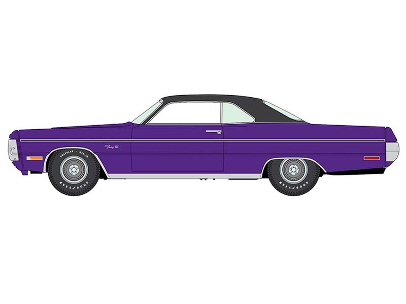 PRE-ORDER 1971 Plymouth Fury III - Violet Diecast 1:64 Scale Model - Auto World AWSP204B
