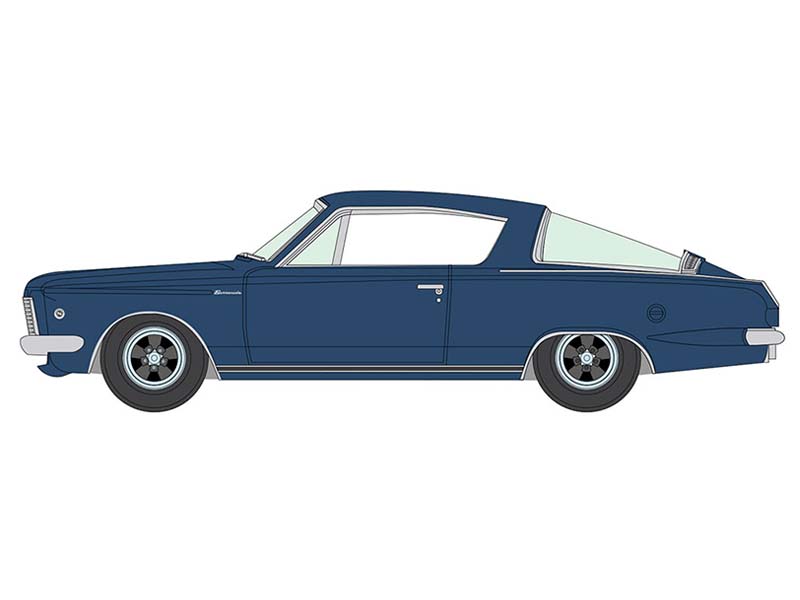 PRE-ORDER 1965 Plymouth Barracuda Formula S - Dark Blue Poly w/ Silver Stripe Diecast 1:64 Scale Model - Auto World AWSP207B
