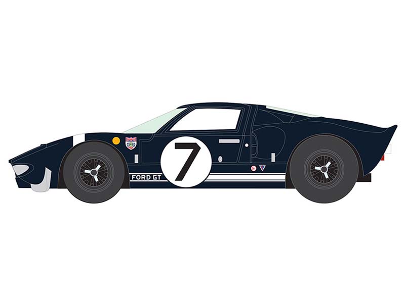 PRE-ORDER 1965 Ford GT40 #7 - Dark Blue w/ White Stripes Diecast 1:64 Scale Model - Auto World AWSP208B