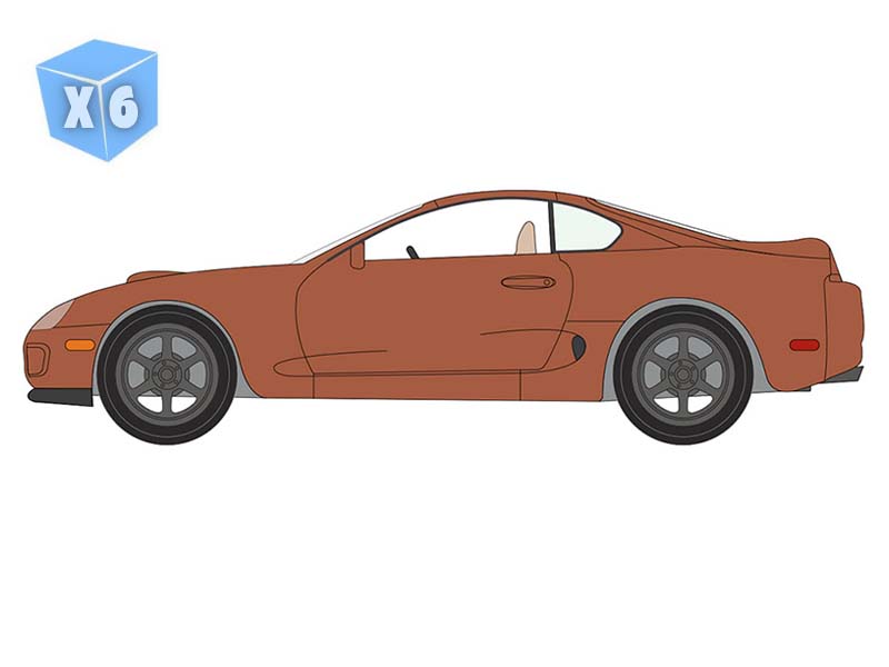 PRE-ORDER - 6 PACK 1998 Toyota Supra - Sedona Sunset Metallic Diecast 1:64 Scale Model - Auto World AWSP209A