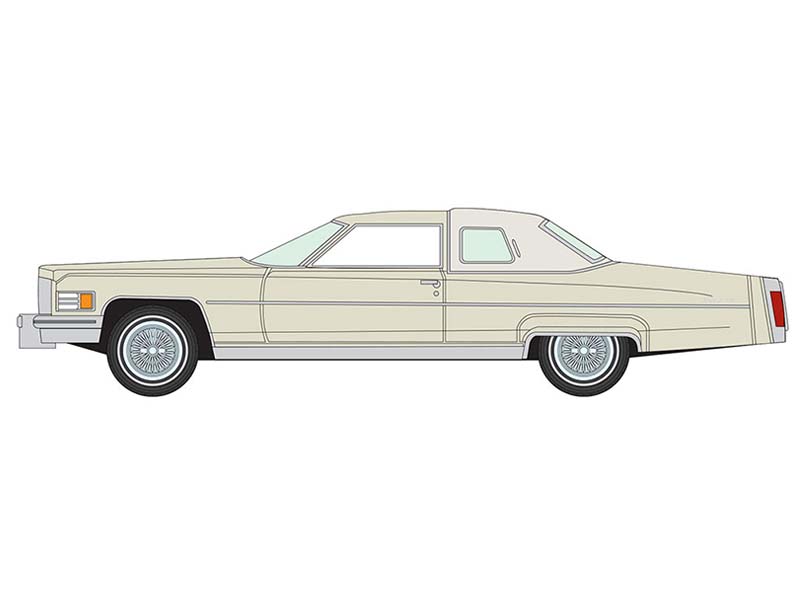 PRE-ORDER 1976 Cadillac Coupe de Ville - Phoenician Ivory Diecast 1:64 Scale Model - Auto World AWSP210B