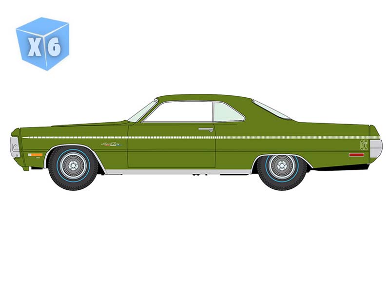 PRE-ORDER - 6 PACK 1971 Plymouth Sport Fury GT - Amber Sherwood Poly Diecast 1:64 Scale Model - Auto World AWSP211A