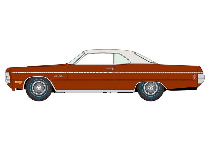 PRE-ORDER 1971 Plymouth Sport Fury GT - Autumn Bronze Poly Diecast 1:64 Scale Model - Auto World AWSP211B