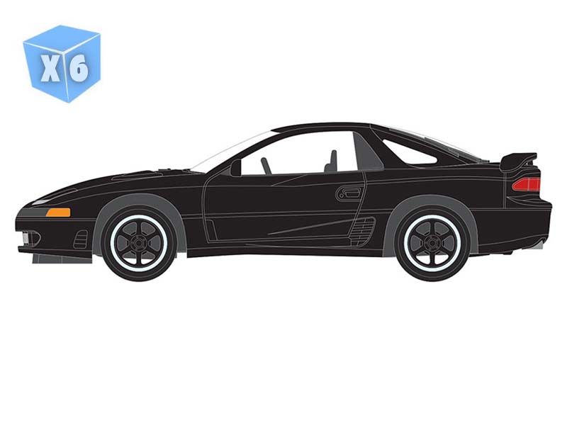 PRE-ORDER - 6 PACK 1993 Mitsubishi 3000GT VR-4 - Albany Black Pearl Pearl Diecast 1:64 Scale Model - Auto World AWSP214A