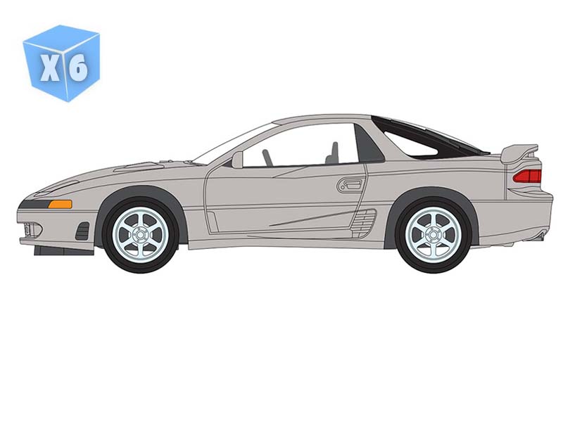 PRE-ORDER - 6 PACK 1993 Mitsubishi 3000GT VR-4 - Zurich White Pearl Diecast 1:64 Scale Model - Auto World AWSP214B