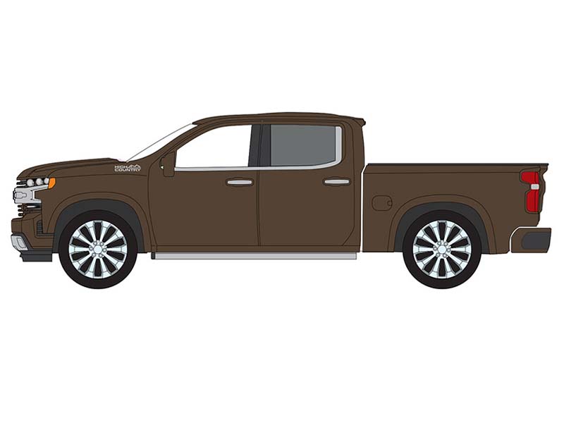 PRE-ORDER 2019 Chevy Silverado High Country - Oakwood Metallic Diecast 1:64 Scale Model - Auto World AWSP215A