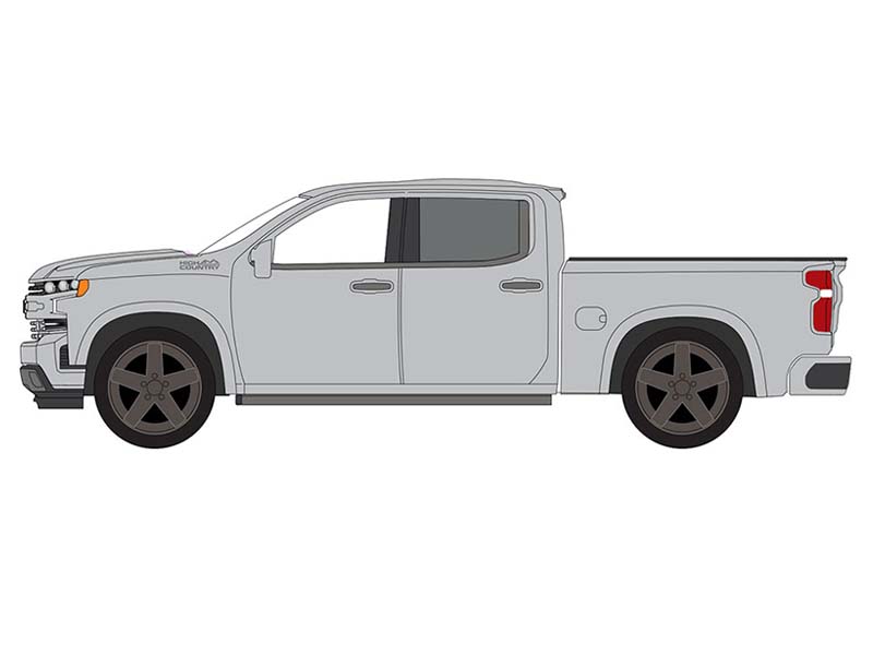 PRE-ORDER 2019 Chevy Silverado High Country - Silver Ice Diecast 1:64 Scale Model - Auto World AWSP215B