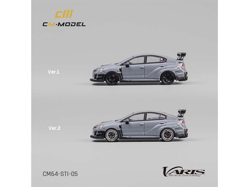 Subaru STI Varis Widebody 1.0 – Gray Diecast 1:64 Scale Model - CM Model CM64-STI-05