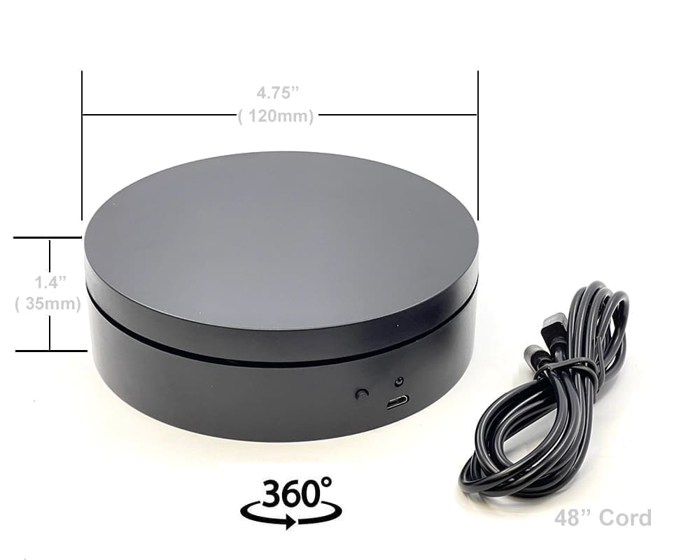 Mini Turntable Display 4.75″ – Black for 1:64 / 1:43 Scale Models - E12-BK