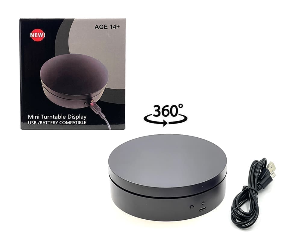 Mini Turntable Display 4.75″ – Black for 1:64 / 1:43 Scale Models - E12-BK