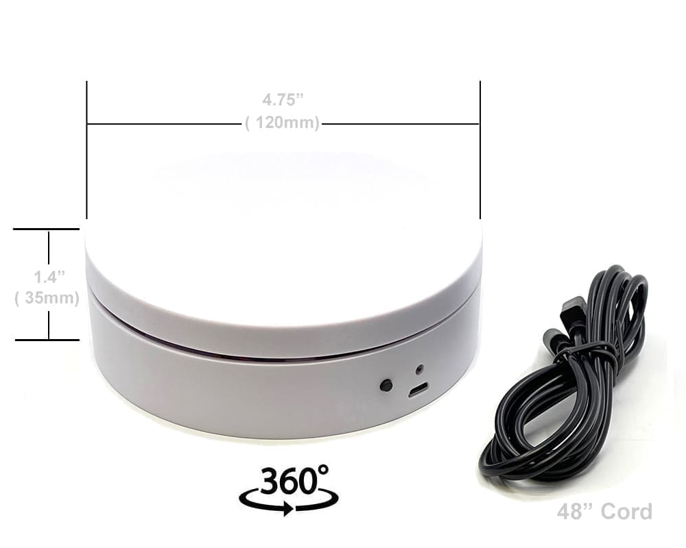 Mini Turntable Display 4.75″ – White for 1:64 / 1:43 Scale Models - E12-WH