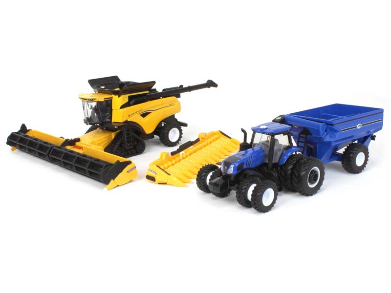 New Holland CR8.90 Combine Tractor & J&M Grain Cart Set Diecast 1:64 Scale Model - ERTL ERT13996
