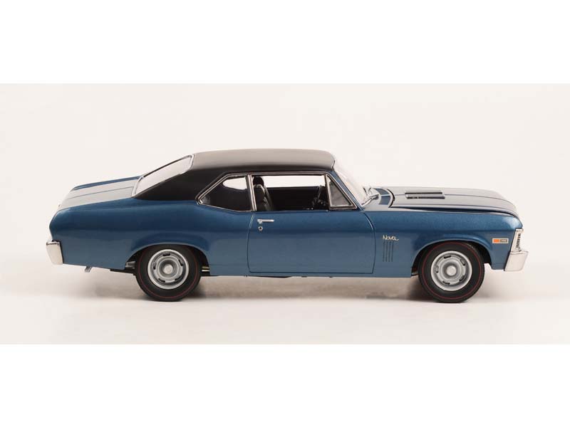PRE-ORDER 1969 Chevrolet Nova - Blue w/ Black Vinyl Top Diecast 1:18 Scale Model - GMP 18973