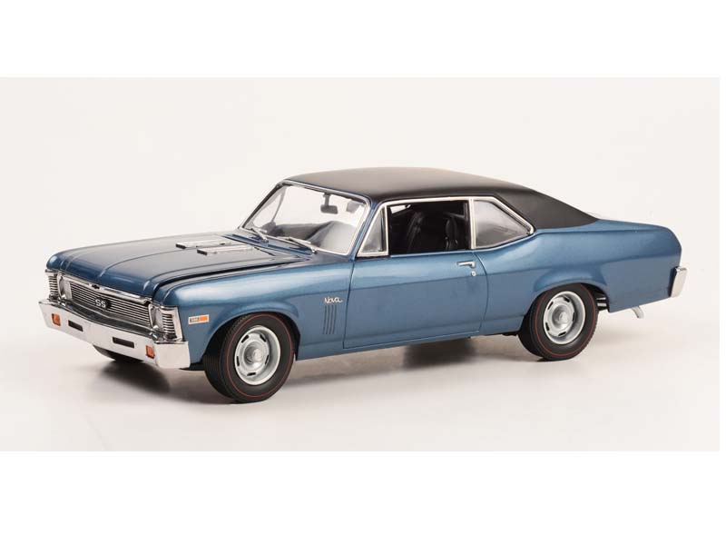 PRE-ORDER 1969 Chevrolet Nova - Blue w/ Black Vinyl Top Diecast 1:18 Scale Model - GMP 18973