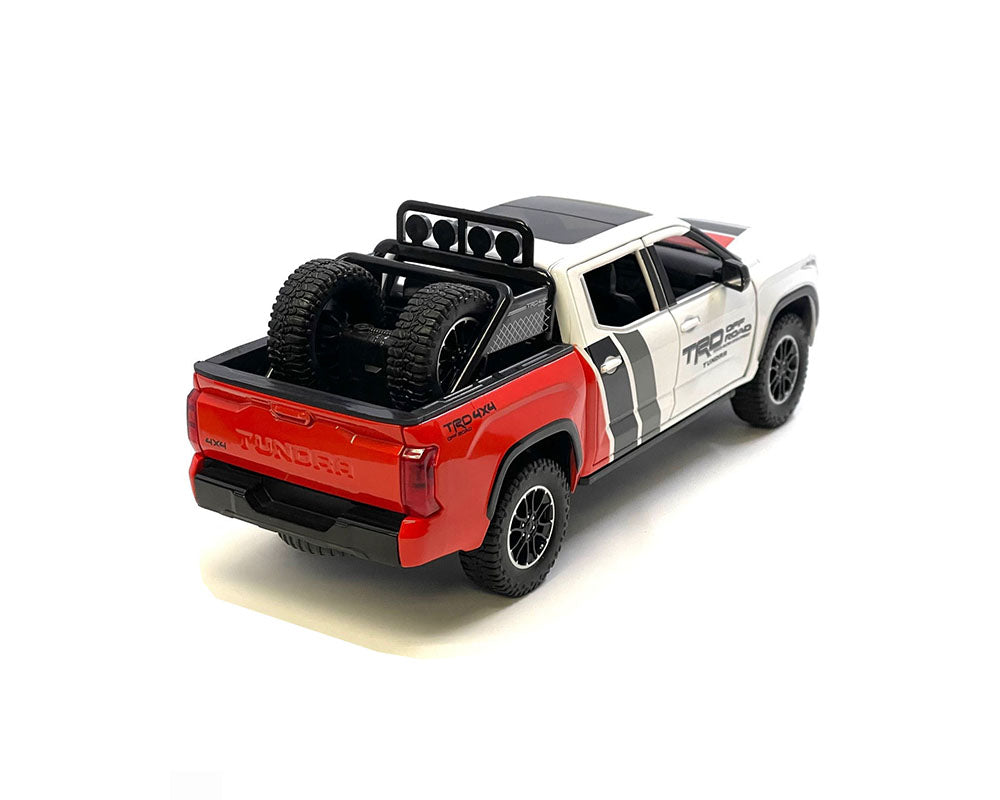 2023 Toyota Tundra TRD Off-Road Custom – White w/ Grey, Black, and Red Diecast 1:24 Scale Model - H08555-MJS03