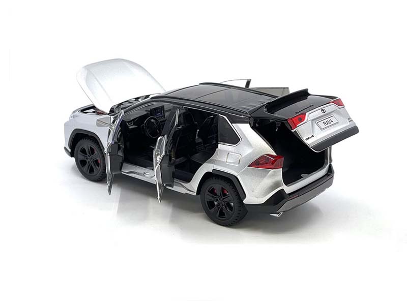 Toyota Rav4 Hybrid XSE – Silver w/ Black Top (MiJo Exclusives) Diecast 1:24 Scale Model - H08666SLBK